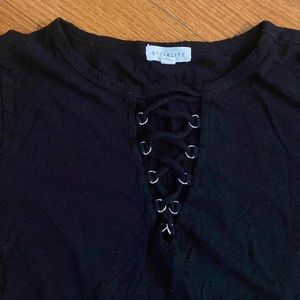 Socialite lace up tee xs